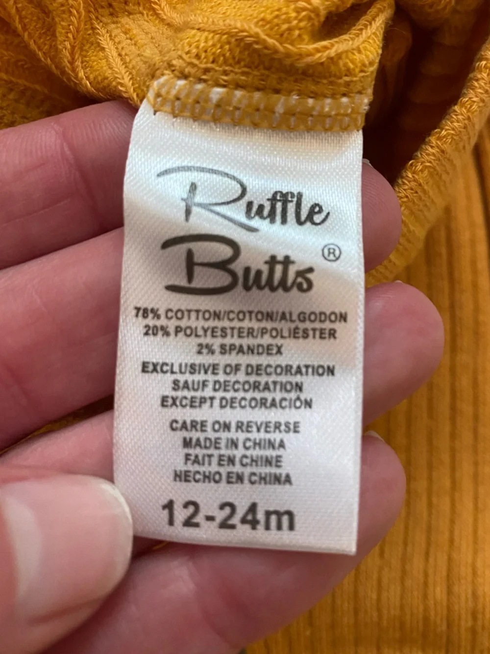 NWT RuffleButts Footless Ruffle Tights in Honey Gold, size 12-24 Months